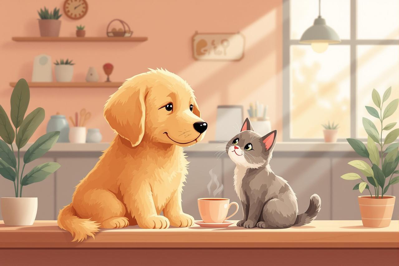 ai入口 - 《咖啡店的猫》第8集：新来的小金毛