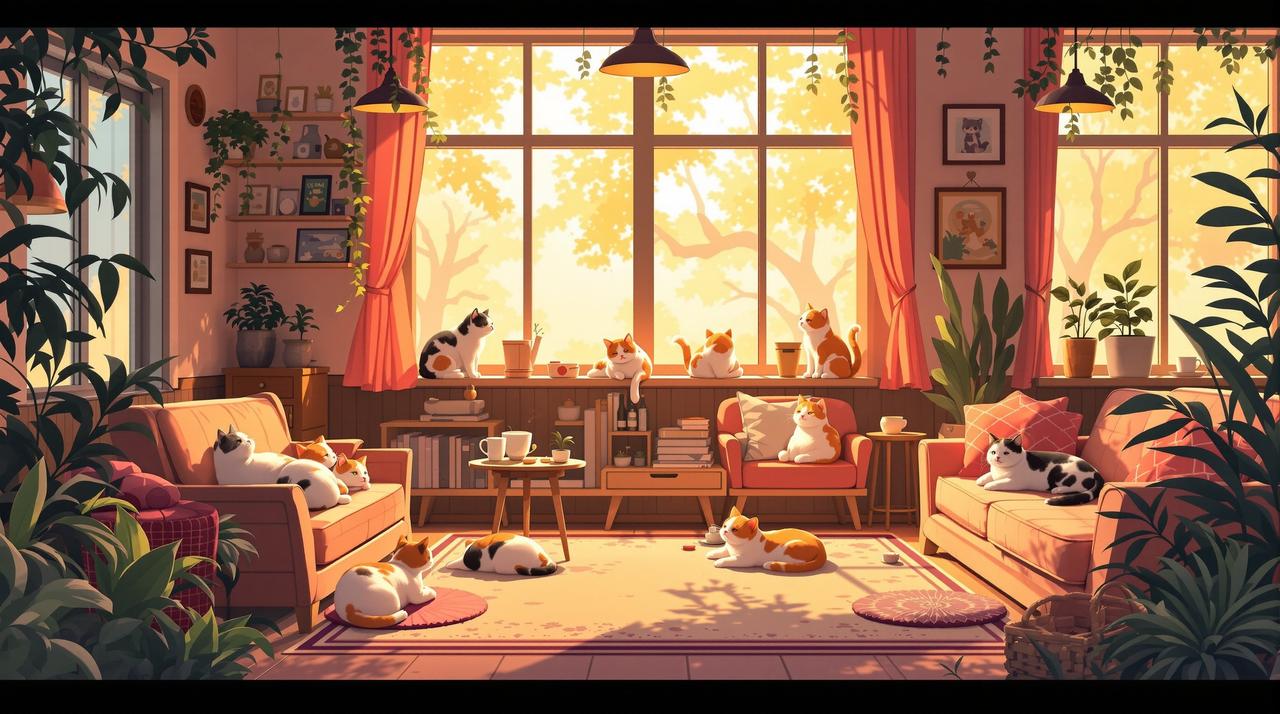 ai入口作品 - 《咖啡店的猫》